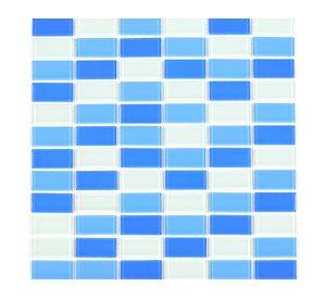Mosaico rectangular azul/celeste 31x29.5 cm