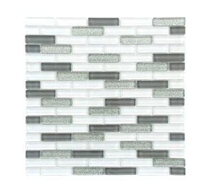 Malla mosaico Escarcha blanco/plata 30x30 cm