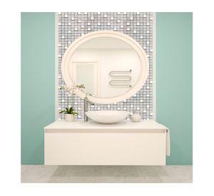 Malla mosaico blanco/plata 30x30 cm