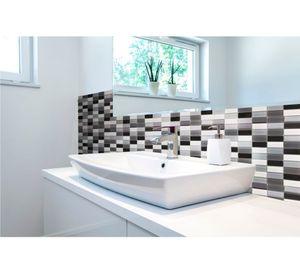 Malla mosaico Rectangular blanco/negro 30x30 cm