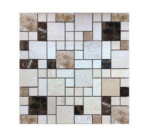 Malla mosaico Travertino café/beige 30x30 cm