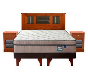 Cama europea Máximo Cobre 2 plazas base dividida + set mueble Lorraine