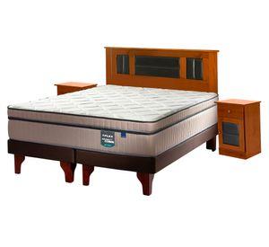 Cama europea Máximo Cobre 2 plazas base dividida + set mueble Lorraine