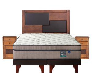 Cama europea Máximo Cobre king base dividida + set de muebles Colonia