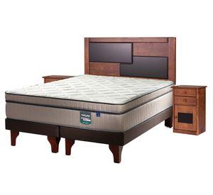 Cama europea Máximo Cobre king base dividida + set de muebles Colonia