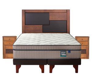 Cama europea Máximo Cobre 2 plazas base dividida + set de muebles Colonia