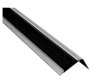 Nariz escalón paso 31x46 mm x 2,5 m cromo mate negro Atrim