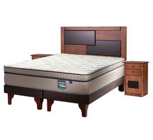 Cama europea Máximo Cobre 2 plazas base dividida + set de muebles Colonia