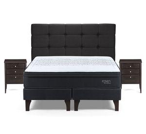 Cama europea 2 plazas Tempo base dividida + set Issey grafito Rosen