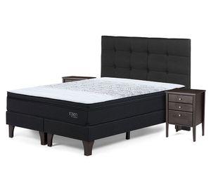 Cama europea 2 plazas Tempo base dividida + set Issey grafito Rosen