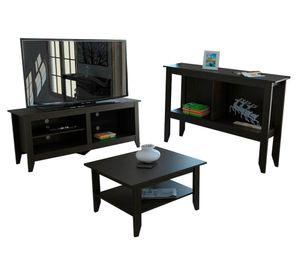 Rack TV 65'' + arrimo + mesa de centro Esencial wengue TuHome