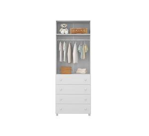 Ropero 2 puertas 4 cajones blanco Kidscool