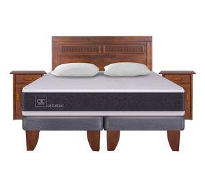 Cama europea king Ortopedic + set Milán + almohadas Cic