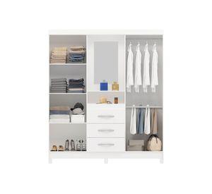 Clóset 4 puertas 3 cajones Catania blanco/rosado Home Mobili