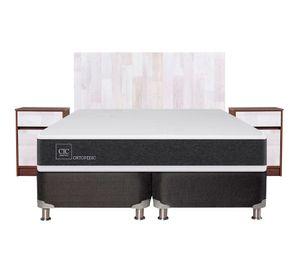 Box spring 2 plazas Ortopedic base dividida B5 + set Legno Cic