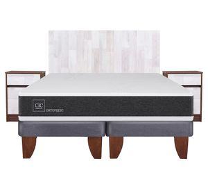 Cama europea 2 plazas Ortopedic base dividida + set Legno Cic