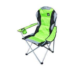 Silla camping con apoyabrazos verde/negro Alpes
