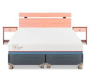 Cama americana Excellence Plus 2 plazas base dividida + set Olmo