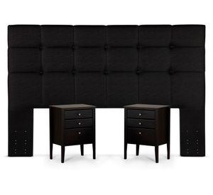 Cama europea king Tempo base dividida patas + set Issey grafito + almohadas Rosen