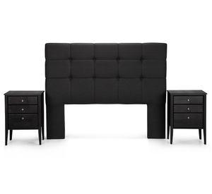 Cama europea 2 plazas Art 4 base dividida patas + set Issey grafito + almohadas Rosen