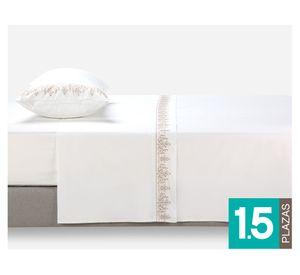 Juego sábanas 1.5 plazas Floral blanco Rosen