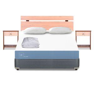 Box americano full x 190 cm Excellence + set Olmo + almohadas + plumón