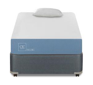 Box americano 1 plaza x 190 cm Excellence + almohada Cic