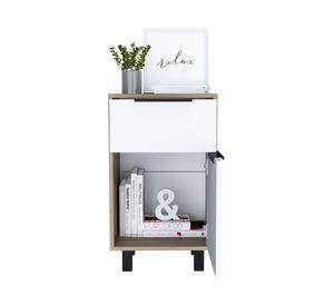 Velador 1 cajón 1 puerta Kaia miel/blanco TuHome