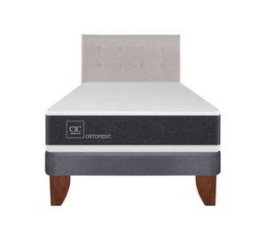 Cama europea 1,5 plazas New Ortopedic + respaldo Tigris gris Cic