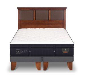 Cama europea 2 plazas Súper premium base dividida + respaldo New Torino caramelo Cic