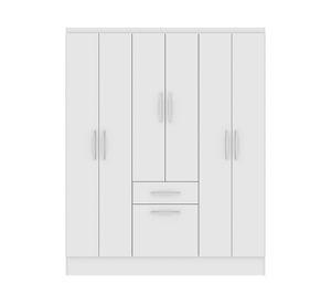 Clóset 6 puertas 1 cajón 1 zapatero blanco 177x138x40 cm