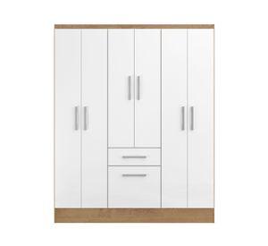 Clóset 6 puertas 1 cajón 1 zapatero blanco 177x138x40 cm