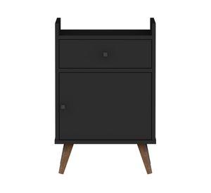 Velador 1 cajón 1 puerta negro Be Design.