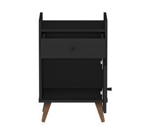 Velador 1 cajón 1 puerta negro Be Design.