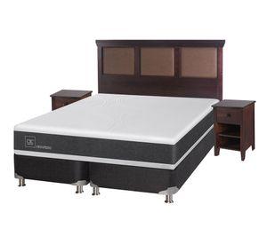 Box spring 2 plazas Ortopedic base dividida B5 + set New Torino chocolate Cic
