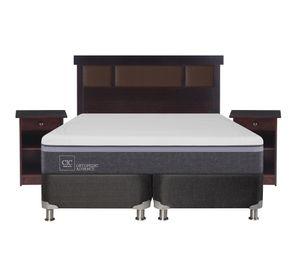 Box spring 2 plazas Ortopedic advance base dividida B5 + set New Dublin chocolate Cic