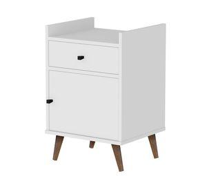 Velador 1 cajón 1 puerta blanco Be Design.