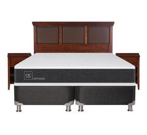 Box spring 2 plazas Ortopedic base dividida B5 + set New Torino caramelo Cic