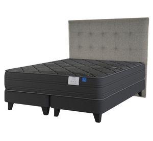 Cama europea Black king base dividida + respaldo Design gris