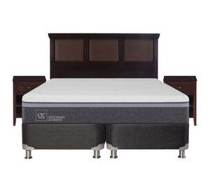 Box spring 2 plazas Ortopedic advance base dividida B5 + set New Torino chocolate Cic