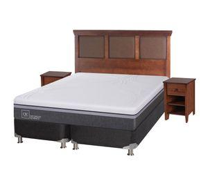 Box spring 2 plazas Ortopedic advance base dividida B5 + set New Torino caramelo Cic