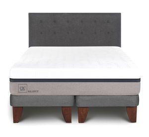 Cama europea Balance King + respaldo + base dividida Eufrates Cic