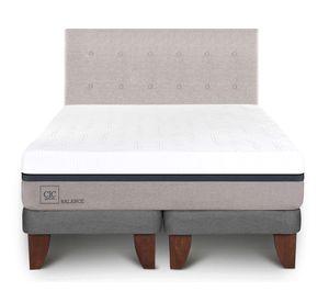Cama europea Balance King + respaldo + base dividida Tigris Cic