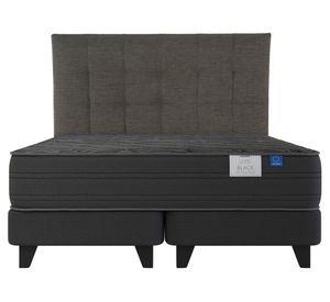 Cama europea Black king base dividida + respaldo Design grafito