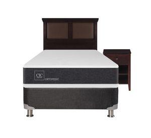 Box spring 1.5 plazas Ortopedic B5 + set New Torino chocolate Cic