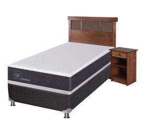 Box spring New Ortopedic 1 plaza +&nbsp;velador + respaldo Dublin Caramel Cic