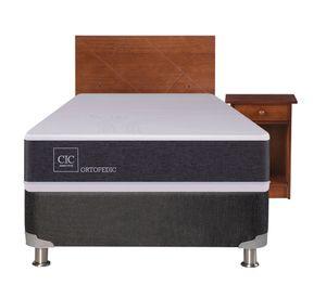 Box spring New Ortopedic 1 plaza + respaldo + velador Villarrica Cic