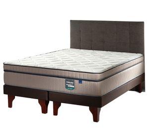 Cama europea Máximo Cobre 2 plazas box base dividida + respaldo Desing grafito