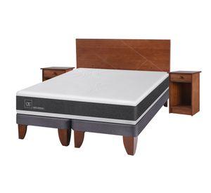 Cama europea 2 plazas Ortopedic base dividida + set New Villarrica Cic