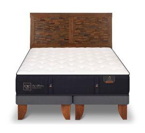 Cama europea 2 plazas Premium base dividida + respaldo Antique Cic